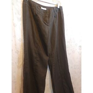 Promod France Wide Leg Ramie & Linen Casual Pants Leisure Loose Trousers Xs-s